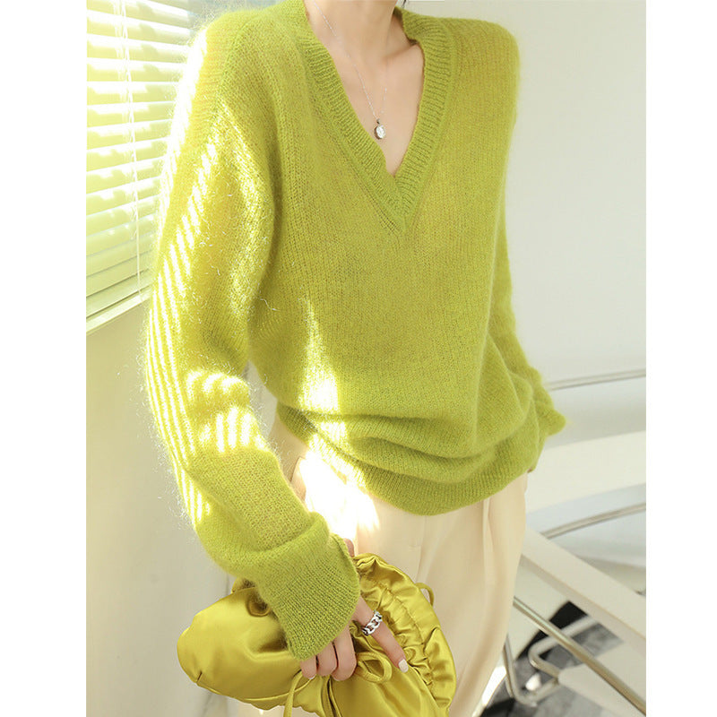 PULL MOHAIR VERT FLUO